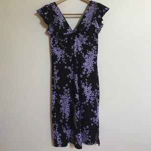 purple&black patterned dress